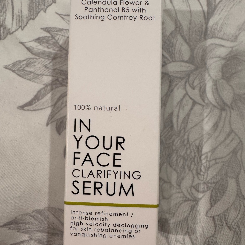 IN YOUR FACE skincare clarifying serum brand new